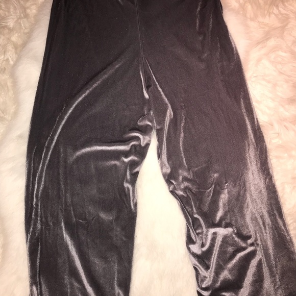 Grey Contrast Binding Velvet Trouser - Picture 6 of 8